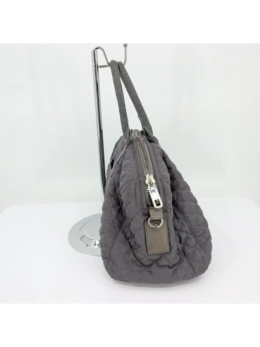 Vtg Y2K Juicy Couture Nylon Quilted Puffer Satchel Handbag With‎ Logo Gem Charm